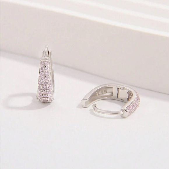 COPY - Luxe solid 925 sterling sliver cubic zirconia earrings - Picture 4 of 5